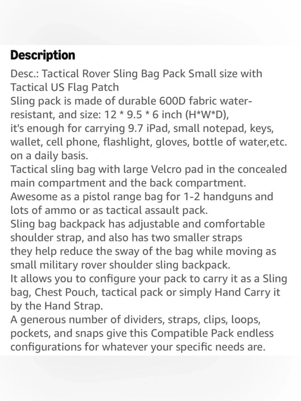 Reebow Gear-Tactical Single-Shoulder Sling Bag - Picture 8 of 12